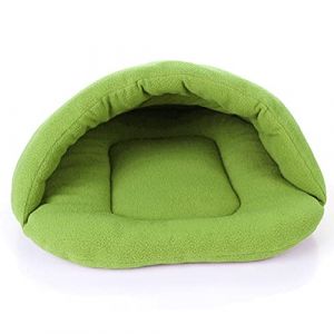 Panier pour chien confortable style igloo en gris, bordeaux, vert, marron – Matériau en tissu doux, base antidérapante, tailles S/M/L pour un confort ultime pour votre animal de compagnie (qintier, neuf)