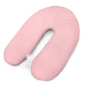 Amilian Coussin d&rsquo;Allaitement avec Remplissage pour b&eacute;b&eacute;s, Coussin de positionnement lat&eacute;ral, Coussin de Grossesse, Coton avec Housse 170 cm, Motif : Rose (lulusupershop, neuf)