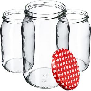 KADAX Lot de 48 bocaux en verre à insérer avec couvercle à visser - Peut être utilisé comme pot de confiture, de provision, de conserve - Motif cœur (KADAX, neuf)