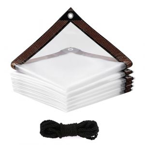 Imperm&eacute;able B&acirc;che Transparente avec &OElig;illets 2 x 2m Bache de Protection Exterieur Bache Etanche avec Corde 5m B&acirc;che Imperm&eacute;able Transparente pour Camping Plantes Balcon Serres Mobilier de Jardin (zhonghongruixiang, neuf)