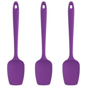 U-Taste Spatule à Cuillère en Silicone: Lot de 3 315℃ Résistant à la Chaleur Racloir en Caoutchouc Flexible sans Bpa, Ustensiles de Cuisine pour la Cuisson, le Grattage et le Mélange (Violet) (U-Taste Direct, neuf)