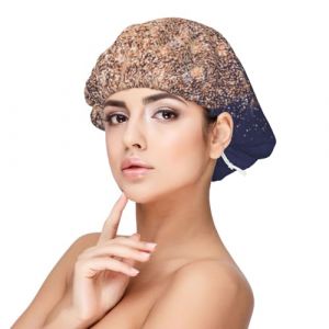Cuivre Bleu Marine Rose Paillettes Maquilleuse Beauté,Bonnet de nuit en satin pour adulte - Bonnet de nuit élastique pour femme, couvre-cheveux de nuit (lfjshop, neuf)