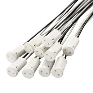 WeiHong 10 Pi&egrave;ces Douille de Lampe G4,Ampoule LED G4 halog&egrave;ne MR11 Base C&eacute;r&eacute;mique Adaptateur de douille miniature Bi-broche pour G4 avec c&acirc;ble de 20 cm (WeiHong Lighting, neuf)