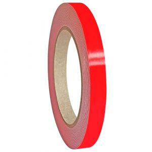 KLEBESHOP24 Ruban adh&eacute;sif double face puissant pour miroir, 1 mm d'&eacute;paisseur, 5 ou 50 m, largeur au choix (5 m, couverture rouge, 9 mm de large) (Klebeshop24, neuf)