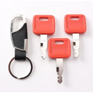 VooGenzek 3 Pi&egrave;ces H800 Cl&eacute;s D'allumage de Remplacement, Cl&eacute; de Rechange de Contact, avec Porte Cl&eacute;s, Compatible avec John Deere Hitachi Case Fiat et New Holland (VooGenzek, neuf)