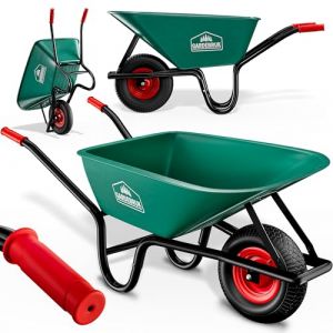 GARDEBRUK® Brouette 100L Max. 250kg brouette Jardin brouette de Chantier Jardinage Chariot de Transport Roue Gonflable (DEUBA-FR, neuf)