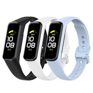 Gheper 3 PI&Egrave;CES Bracelet de rechange en silicone souple Compatible avec Samsung Galaxy Fit2 SM-R220 les bracelets d'accessoires de montre intelligente (pas pour Fit E SM-R375/Gear Fit 2 R365/R360) (Gheper-FR, neuf)
