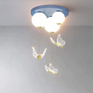 MIYORA Moderne Cool Lumi&egrave;re Chaude Chambre D'enfant LED Plafonnier Suspension Gradation Avec T&eacute;l&eacute;commande Gar&ccedil;ons Filles Chambre Lustre Plafonniers Papillon Lumi&egrave;re-45cm (guankailighting, neuf)