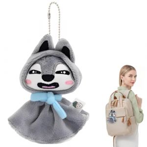 NHPY 1 Pièce SKZOO Poupée en peluche Porte-clés et pendentif de sac à dos – Peluche mignonne à collectionner（Loup Gris） (NHPY, neuf)