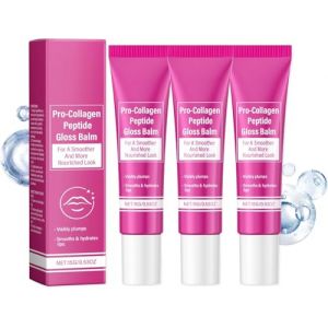 Baume &agrave; l&egrave;vres Pro-Collagen Peptide, avec Vitamine E et Peptides, Hydrate et Lisse les L&egrave;vres, Fini Brillant Transparent pour des L&egrave;vres plus Pulpeuses, Nourrissant Non Collant,3pcs (WHXZSM, neuf)