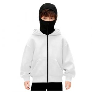 Veste Cagoule Enfant Gar&ccedil;ons Filles Pull Cagoule avec Masque Balaclava Zip Hoodie Sweat &agrave; Capuche Anti-Vent D&eacute;contract&eacute; Blouson Automne et Hiver Chaud pour Sports de Plein Air V&eacute;lo Manteau (♛. ThriVE (✈5-10 jours d&eacute;lai de livraison✈), neuf)