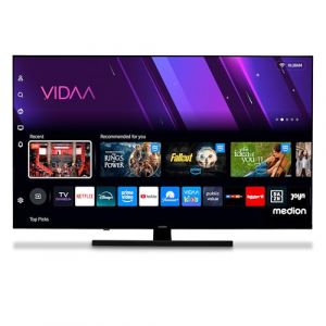 MEDION TV 43 Pouces 4K (108 cm) QLED Television (Smart TV 4K, Dolby Vision HDR, VIDAA Store, Netflix, Prime Video, Disney+, DAZN, Paramount+, DTS X, Dolby Atmos, PVR, Bluetooth, MD 843600) (medionshop-deutschland, neuf)