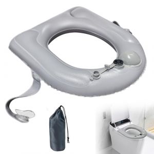 iKALULA Coussin de si&egrave;ge de toilette gonflable avec ventouse, rehausseur de si&egrave;ge de toilette &agrave; pression, sur&eacute;lev&eacute; de 8 cm, coussin de si&egrave;ge de toilette r&eacute;glable en hauteur pour adultes et personnes (SANJINGYUNY, neuf)