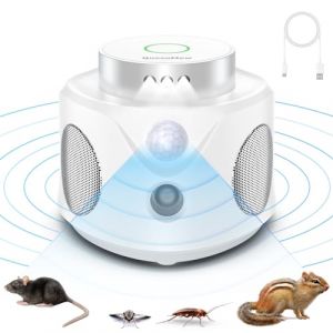 Ultrason Souris et Rats, Repulsif Souris Ultrasons 360&deg; Anti Souris avec Lumi&egrave;re LED Appareil Ultrason pour Nuisible Rongeurs Plug in R&eacute;pulsif Int&eacute;rieur Dispositif Anti Nuisible Cafards pour Jardin (Tohoyard&reg;, neuf)