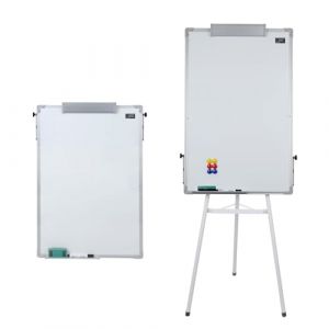 Tableau Blanc Effacable sur Pied,Tableau Magn&eacute;tique de Chevalet,60x90cm Hauteur R&eacute;glable avec Support,Whiteboard Cadre en Aluminium,Mobile Paperboard Pliable de Tableau de Conf&eacute;Rence (60*90cm-Blanc) (jusiZL, neuf)
