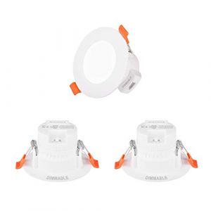 ENUOTEK Petit Lampes Spots de Plafond a Encastrer LED Encastrable Dimmable 5W IP44 pour Salle de Bain Cuisine Blanc Chaud Froid Ajustable Trou de Plafond Diamètre 65-80MM Lot de 3 de (ENUOTEK, neuf)