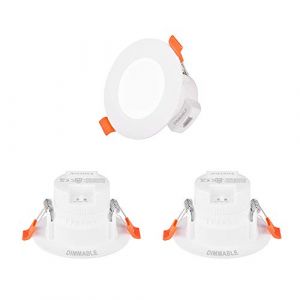 ENUOTEK Petit Lampes Spots de Plafond a Encastrer LED Encastrable Dimmable 5W IP44 pour Salle de Bain Cuisine Blanc Chaud Froid Ajustable Trou de Plafond Diamètre 65-80MM Lot de 3 de (Enuotek EU, neuf)