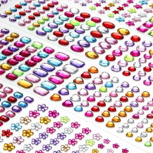 1200+ PCS Gem Strass Autocollants, Auto-AdhÉSif Bling Bijoux Scintillantes Pierres PrÉCieuses Autocollants Pour DIY Artisanat Nail Body Maquillage Festival (GengZhiEU, neuf)