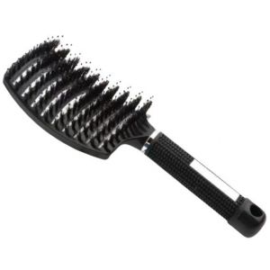 Brosse à cheveux ventilée courbée professionnelle couleur noire pour massage démêlant cheveux humides et secs, adaptée à chaque style (CeF Shop, neuf)