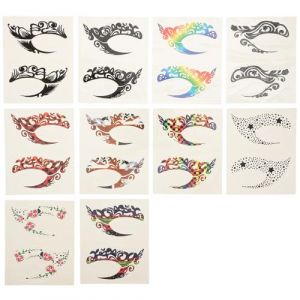 IWOWHERO 10 paires Autocollants Eye-liner Temporaires Maquillage Yeux Adhésifs Fards Paupières pour Halloween Carnaval et Cosplay (Ssaaya, neuf)