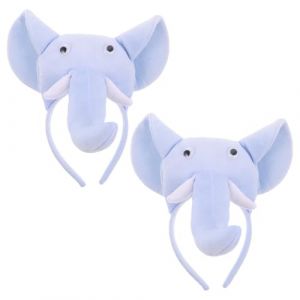 Healeved Lot de 2 Serrage-T&ecirc;tes &Eacute;l&eacute;phant en Peluche Bleu Ciel Accessoires de F&ecirc;te D&rsquo;Anniversaire et Carnaval Serrage-T&ecirc;tes Animaux Doux pour Cosplay et D&eacute;guisement Gar&ccedil;on et Filles et (Sonieg, neuf)