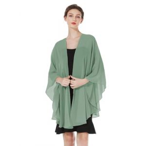 BEAUTELICATE Femme Étole Châle Elégant Foulard Boléro Cape en Mousseline de Soie Pour Robe de Soirée Mariage Mariée Cérémonie(Vert Jade, Taille Unique) (BEAUTELICATE-FR, neuf)