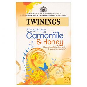 Twinings - Th&eacute; Herbal Camomille/Miel - Lot de 4 Bo&icirc;tes de 20 Sachets - 35mm x 10mm x 10mm (Jalpur Millers Online, neuf)