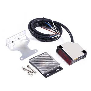 Commutateur photoélectrique, commutateur photoélectrique de réflexion de miroir de capteur, commutateur de capteur AC 90-250V 3A E3JK-R4M1, pour la stabilité régionale et l'autodiagnostic (Opvimi, neuf)