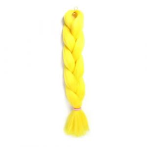 LYVQZPWLRla mode synthétique, Extensions de cheveux synthétiques tressés de 61 cm for femmes, coiffures à faire soi-même, jaune, orange, blond(100) (KanHuaDeY, neuf)