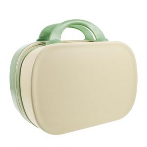 DEARMAMY Trousse De Maquillage De Voyage Rigide 14 Pouces Jaune Et Vert Pour Femmes Et Filles Bagage &agrave; Main Organiseur Cosm&eacute;tique Portable (Liiane, neuf)