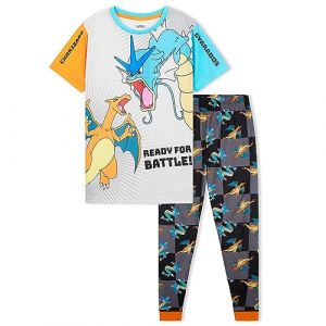 Pok&eacute;mon Pyjama Enfant Garcon, Ensembles de Pyjama Gar&ccedil;on, V&ecirc;tements Enfant Ado 4-14 Ans Pikachu Dracaufeu Gengar (Gris/Noir, 6-7 Ans) (Get Trend., neuf)