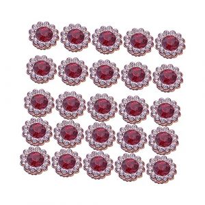 Veemoon 50pi&egrave;ces D&eacute;coration De -t&ecirc;te Forme De Fleur &agrave; Coller Embellissement Diy Pour Bandeau De Cheveux Rouge (Quiet Window, neuf)