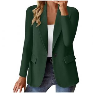 Femme Blazer Chic et Elegant &agrave; Manches Longues Costume &agrave; Revers Business Veste de Costume Tailleur Bureau d'affaires avec Poches Classique Slim Fit Blazers de Bureau Travail Business Quotidienne (⭐⭐⭐⭐⭐AEGJEGVD⭐⭐⭐⭐⭐, neuf)
