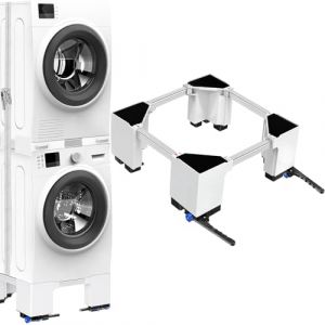 NIUXX Support de machine à laver avec roulettes, largeur réglable (42-70cm), hauteur 20cm pour socle de machine à laver, lave-linge et sèche-linge avec frein, capacité de charge 400KG (NIUXXKJ, neuf)