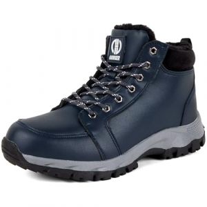 GURGER Bottes Homme Hiver Imperm&eacute;able Fourr&eacute;es Chaude Cuir Bottes de Neige Apr&egrave;s Ski Bottines l'hiver Montante Chaussures de Randonn&eacute;e Bleu Taille 42 (DOSYIKES, neuf)