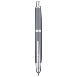 Jinhao S&eacute;rie 10 Stylo-plume &agrave; pression m&eacute;tal gris r&eacute;tractable avec pointe moyenne, convertisseur d'encre et bo&icirc;te &agrave; stylo en m&eacute;tal (Version &agrave; clip argent) (Eorfa Direct, neuf)