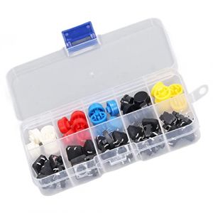 RASTKY Ensemble de 25 Pi&egrave;ces, Tact Rond 12x12x7.3mm, 4 Broches, PCB momentan&eacute;, Push avec, Planche &agrave; Pain, Circuit imprim&eacute; (Sshedga, neuf)