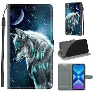 Coque Huawei Honor 8X / View 10 Lite / V10 Lite, &Eacute;tui Protection Housse Premium en Cuir de Portefeuille avec Fermeture Magn&eacute;tique pour Huawei Honor 8X / View 10 Lite (DIKAS, neuf)