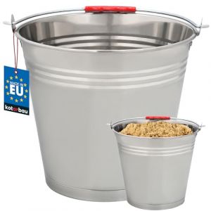 KOTARBAU&reg; Seau en Acier Inoxydable 12 L Seau Alimentaire Seau de Cuisine Seau d'alimentation Seau &agrave; Lait Seau de Jardin Seau de Construction Seau pour la Gastronomie (KOTARBAU, neuf)
