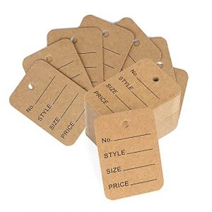 jijAcraft 1000PCS Étiquettes de Prix Étiquettes de Magasin pour Vêtements, 35mm*50mm, Étiquettes de Marquage (Marron) (JiJia Handmade, neuf)