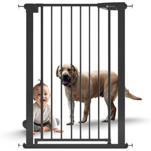Venture - Barrière de sécurité Q-Fix à Fixation par Pression Extra-Haute pour Animal Domestique, Ouverture à 90 ° dans Les Deux Sens, Fermeture Automatique (73-80 cm de Large, 110 cm de Haut) (VENTURE, neuf)