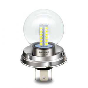 SOFOC - Ampoule LED P45T pour Phare de Moto G40 Compatible 6V 12V 24V AC6-30V 2W 500LM 2835 25SMD Double Fonction (Feux de Route/Croisement) Blanc 1Pièce (Sofoc-EU, neuf)