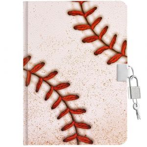 WERNNSAI Journal de Baseball Pour Enfants, Journal Lumineux Pour Gar&ccedil;ons avec Cadenas et Cl&eacute;s, Bloc-Notes Lign&eacute; A5 Pour L'&Eacute;cole, Carnet de Notes Pour &Eacute;criture Dessin Cadeau D'anniversaire ou de No&euml;l (Nuoly, neuf)