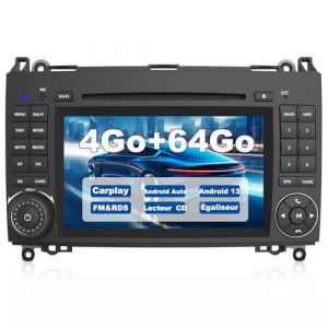 AWESAFE Android 13 [4Go+64Go] Autoradio pour Mercedes Benz Vito Viano W245 W169 W639 W245 W906 Sprinter avec 4G CD/DVD 7 Pouces &Eacute;cran Tacile Carplay Android Auto GPS Bluetooth SWC FM RDS (ADAMOSALVATORE, neuf)