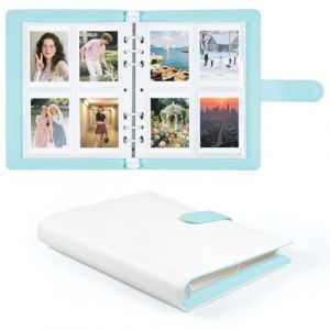 Album Photo 200 Photos 2x3 Pouces, Album Rechargeable en Cuir PU avec Pages Compatible avec Fujifilm Instax Mini 12/11/9/8+/8/99/90/40/7/Evo LiPlay & Polaroid Snap/PIC-300/Z2300 (Bleu) (Withyu, neuf)