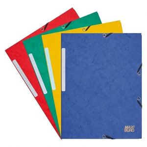 Chemises assorties à élastique 3 rabats format A4 - Maxiburo - Lot de 10 (Maxiburo, neuf)