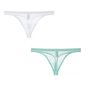 lclvld String pour Hommes Mini Tongs érotiques String Taille Basse Transparent Respirant String Tanga Slip (jingshengbaihuodian, neuf)