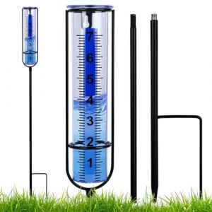 Pluviomètre Amovible, jauge d'eau antigel pour Mesure de Pluie extérieure, pluviomètre réglable en Plastique avec Piquet pour pelouse de Jardin (Hulk-shop, neuf)