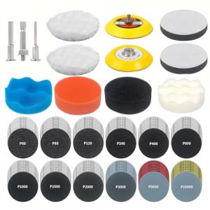 Renovateur Phare Voiture, 133 PCS Kit R&eacute;novation Phare, Kit Polissage Phares Voiture, Kit de Restauration de Phares pour Auto et Moto, Papier Abrasif 75mm, Papier &agrave; Poncer Carrosserie et Bois (Houkary, neuf)