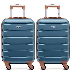 Flight Knight Lot de 2 valises rigides legeres en ABS a 4 Roues Cabine Bagage a Main Approuve Les compagnies aeriennes - British Airways et Taille maximale pour easyJet Grand Sac de Cabine 56x45x25cm (Prime Brands Group FR, neuf)